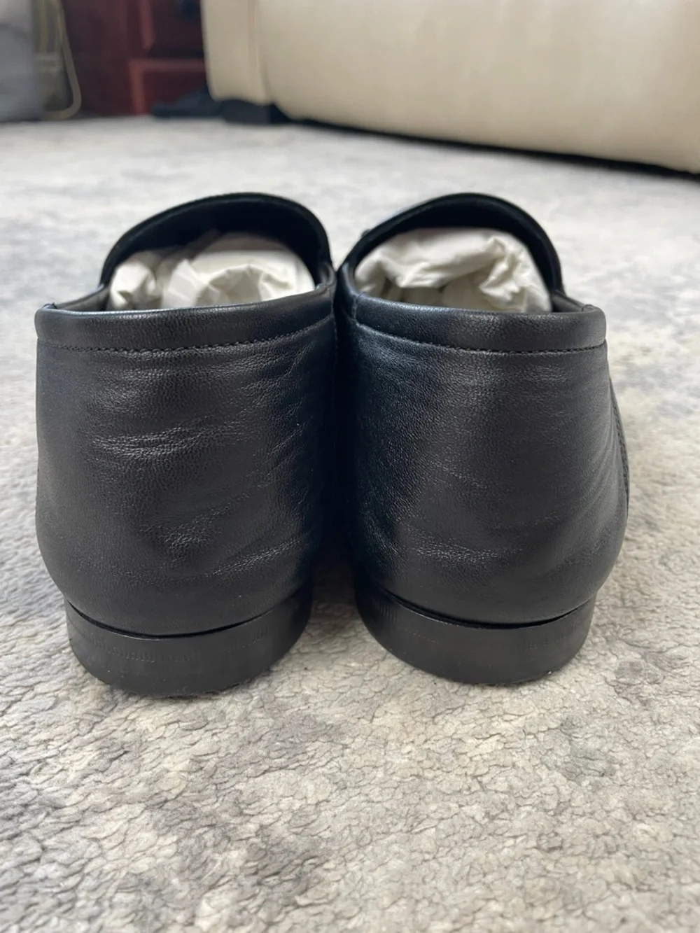 Gucci Black Leather Agnello Plonge Skull Wings Brixton Horsebit Loafers 11.5